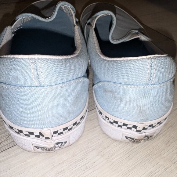 Vans light blue with checkerboard Slip On Shoes Mens 8 / Womens 9.5 - Picture 2 of 6